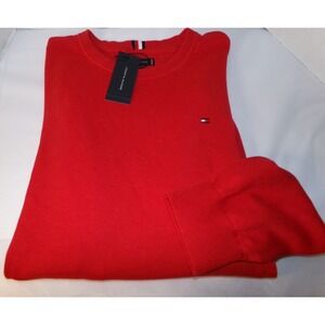 TOMMY HILFIGER MENS PULLOVER CREWNECK SWEATER ~XXL~RED~NWT